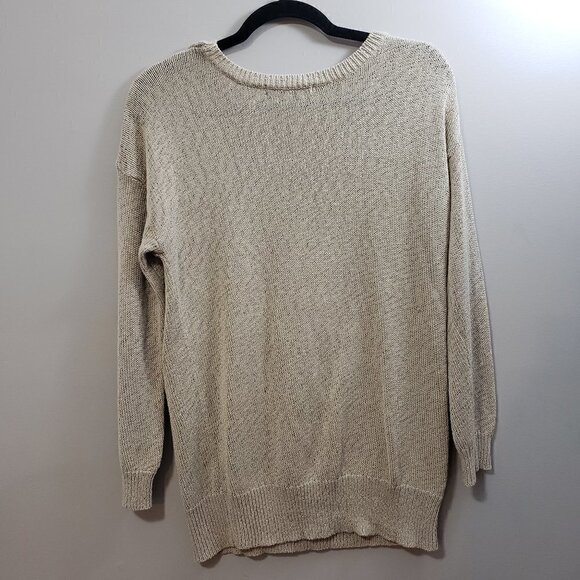 Alfred Sung * Tan Summer Knit Sweater Sz L - Picture 3 of 8